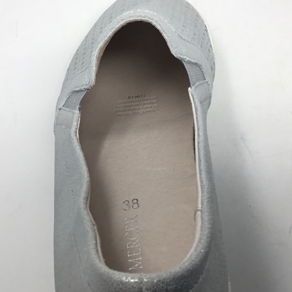 Jo Mercer Silver Metallic Perforated Slip On Flats. - Picture 9 of 12